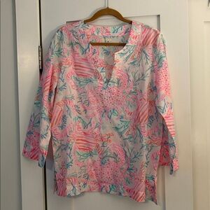 Lilly Pulitzer Pink and Blue Floral Top